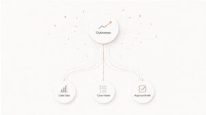 Diagram showing how Clear Data, Clean Feeds, and Rigorous Briefs feed into stronger outcomes with AI Max